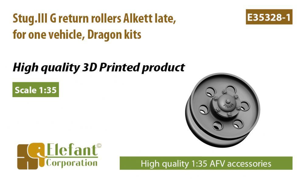 1:35 Stug.III G return rollers Alkett late, for one vehicle, Dragon kits