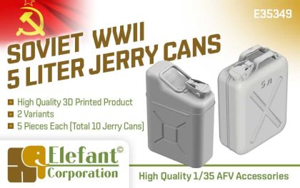 1:35 Soviet WWII 5 liter jerry cans, 2 variants, 5 pcs. each