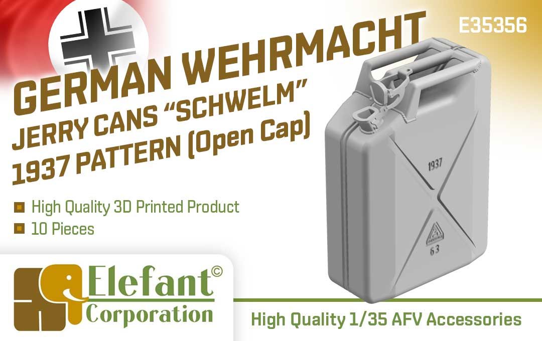 1:35 German Wermacht Jerry Cans SCHWELM 1937 Pattern (open cap)