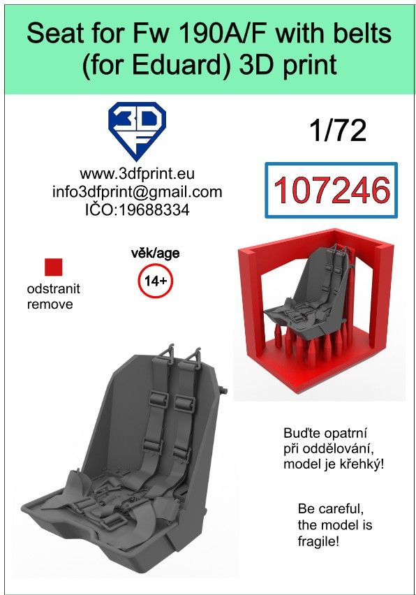 1:72 Seat for Fw 190A/F with belts
