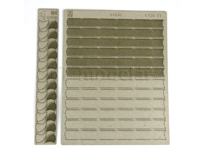 1:120 Chodníky s obrubníky, obloukový klad, TT