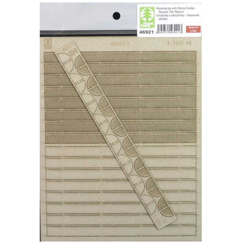 1:160 Pavements with Stone Curbs – Square Tile Pattern (N)