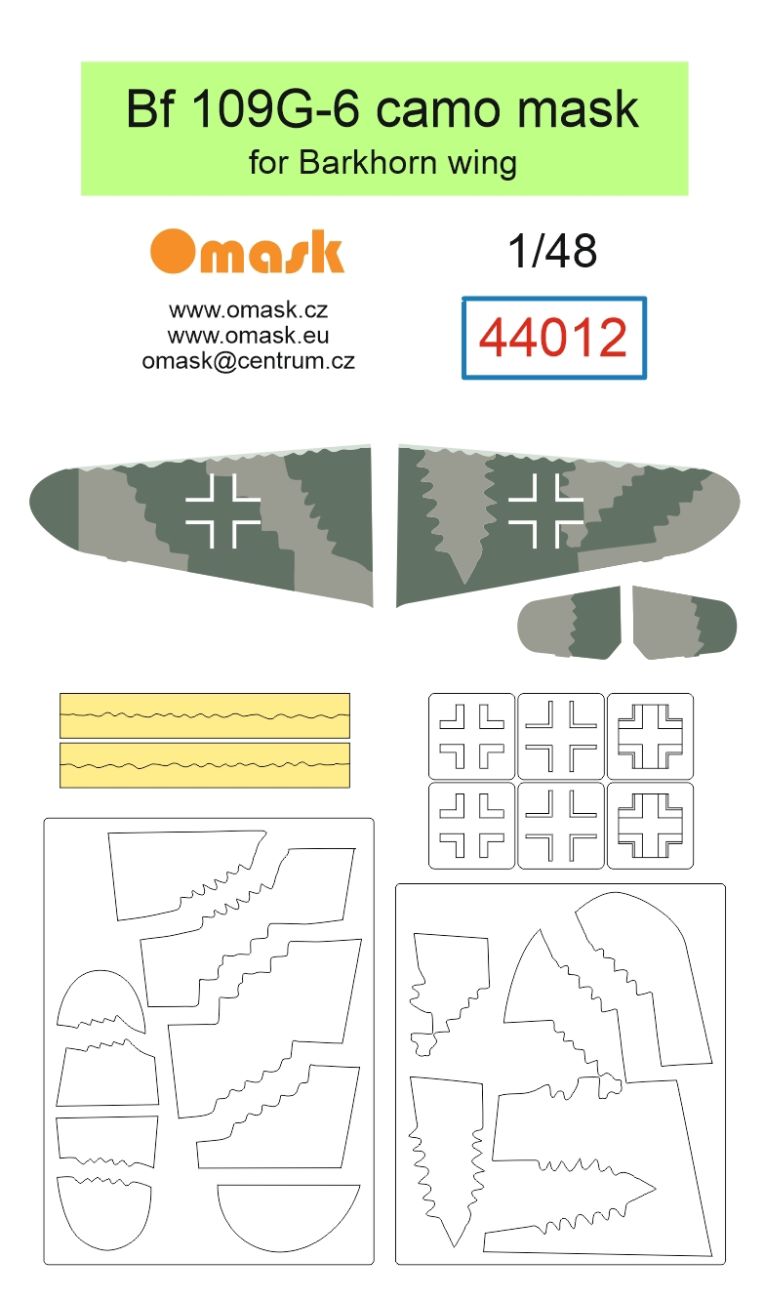 1:48 Bf 109G-6 camo mask for Barkhorn wing