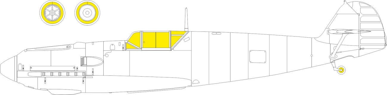 1:48 Bf-109E-4/7 TFace canopy frame paint mask (inside & outside)