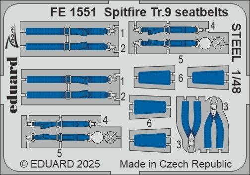 1:48 Supermarine Spitfire Tr.9 seatbelts STEEL