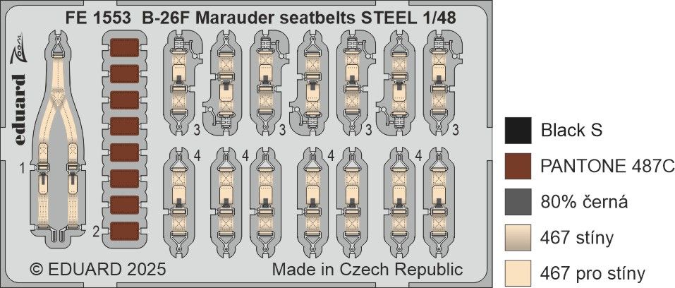 1:48 B-26F Marauder seatbelts STEEL