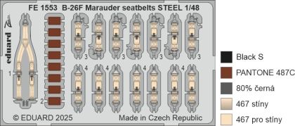 1:48 B-26F Marauder seatbelts STEEL