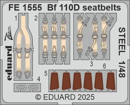 1:48 Bf-110D seatbelts STEEL