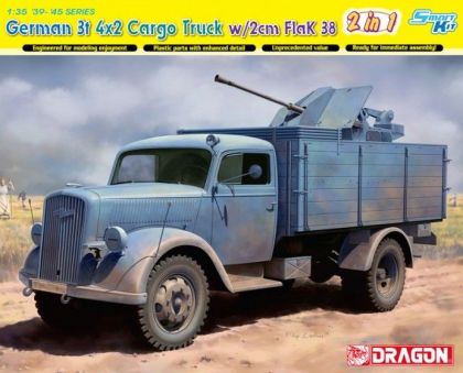 1:35 German 3t 4x2 Cargo Truck w/2cm Flak 38