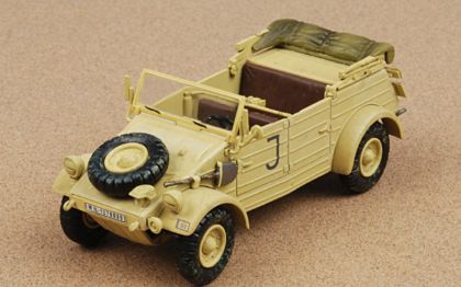 1:48 Volkswagen VW 82 Kubelwagen Diecast Model German Army sPzAbt 501 Maintenance Unit, Tunisia, 1943