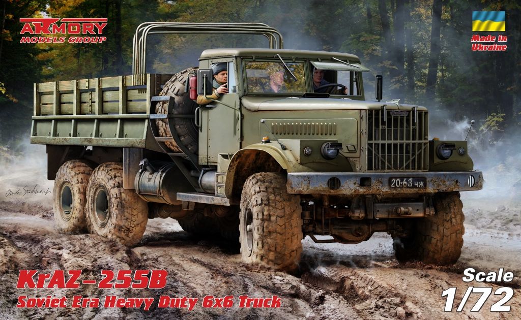 1:72 KrAZ-255B Soviet Era Heavy Duty 6x6 cargo truck