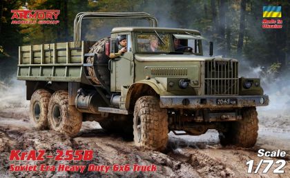 1:72 KrAZ-255B Soviet Era Heavy Duty 6x6 cargo truck