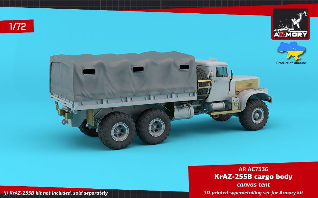 1:72 KrAZ-255B Soviet 6x6 cargo truck canvas tent