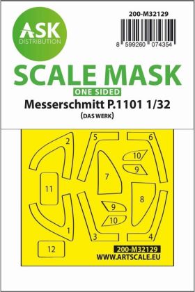1:32 Messerschmitt P.1101 one-sided express fit mask for Das Werk