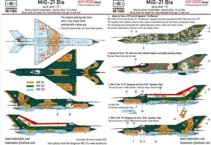 1:72 MiG-21 Bis - Dry-Water Decal Sheet