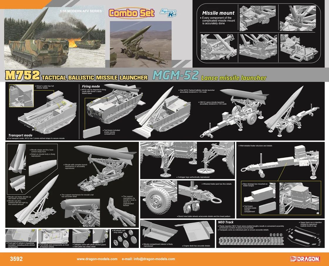 1:35 M752 Tactical Ballistic Missile Launcher + 1:35 MGM-52 Lance Missile Launcher (COMBO SET)