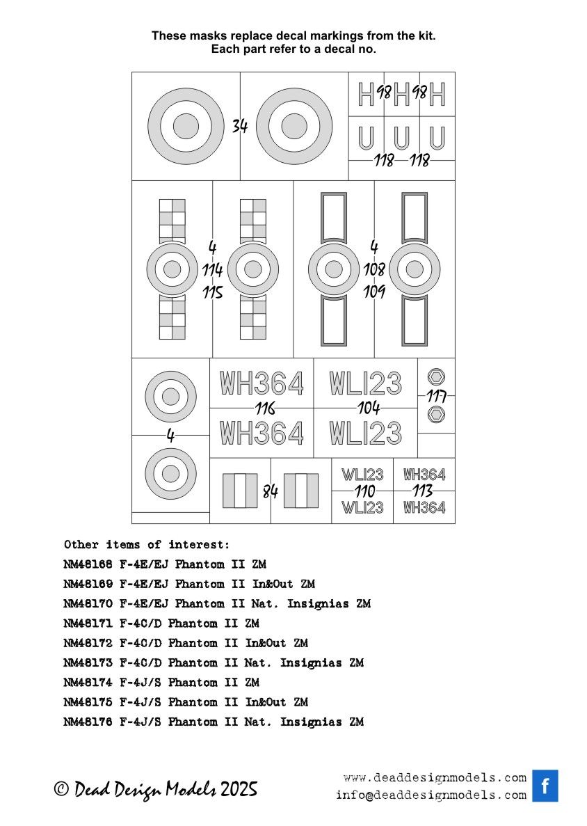1:48 Gloster Meteor F.8 - National Insignias for Airfix kits