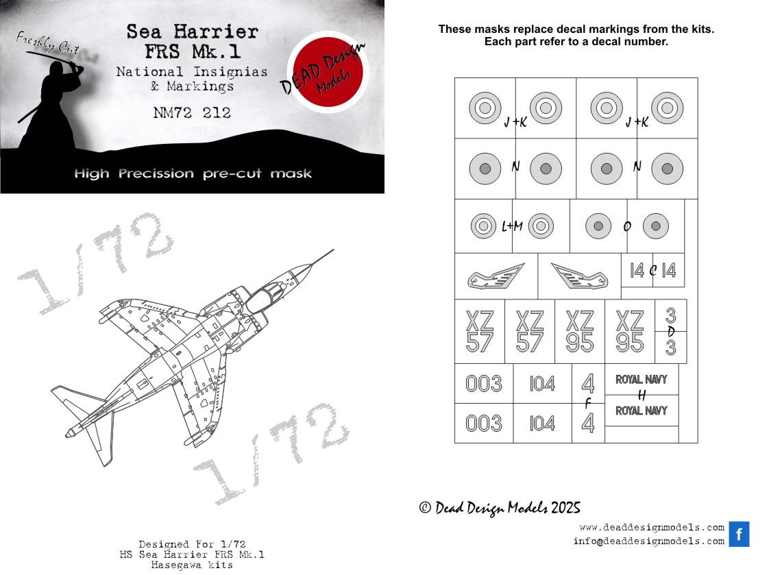 1:72 Sea Harrier FRS.1 - National Insignias (for Hasegawa Kits)