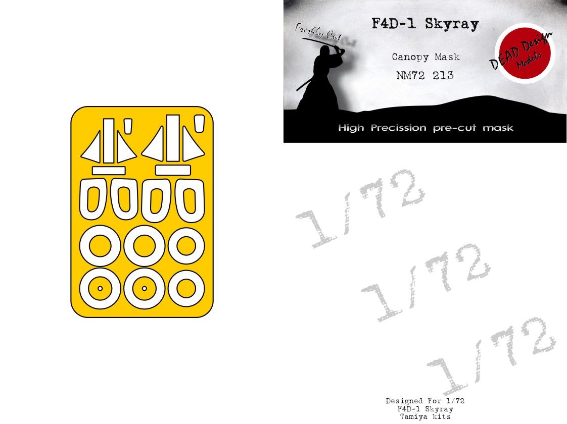 1:72 F4D-1 Skyray - Canopy Mask (for Tamiya kits)