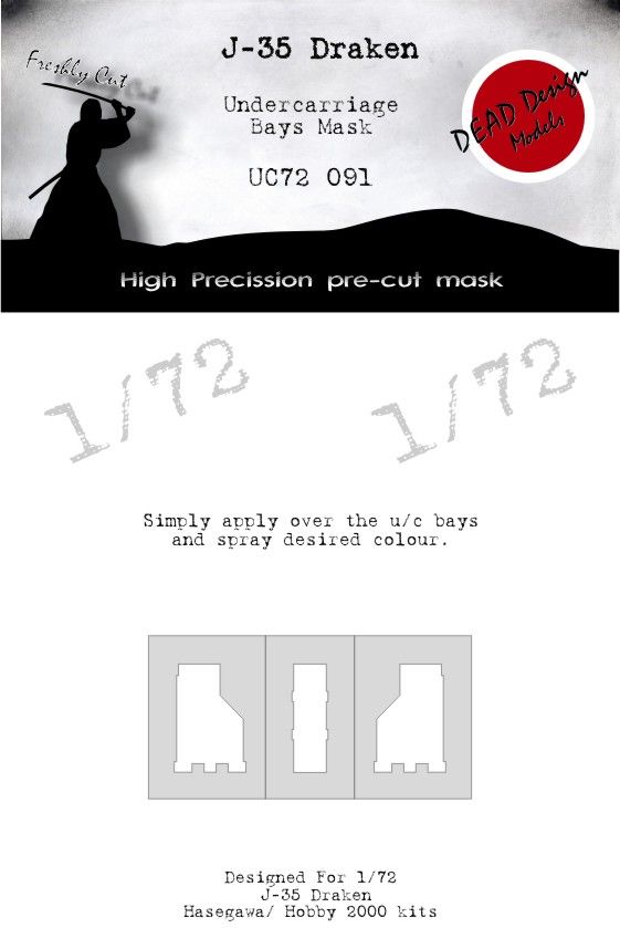 1:72 SAAB J-35 Draken - Undercarriage Bays Mask Set (for Hasegawa / Hobby 2000 Kits)