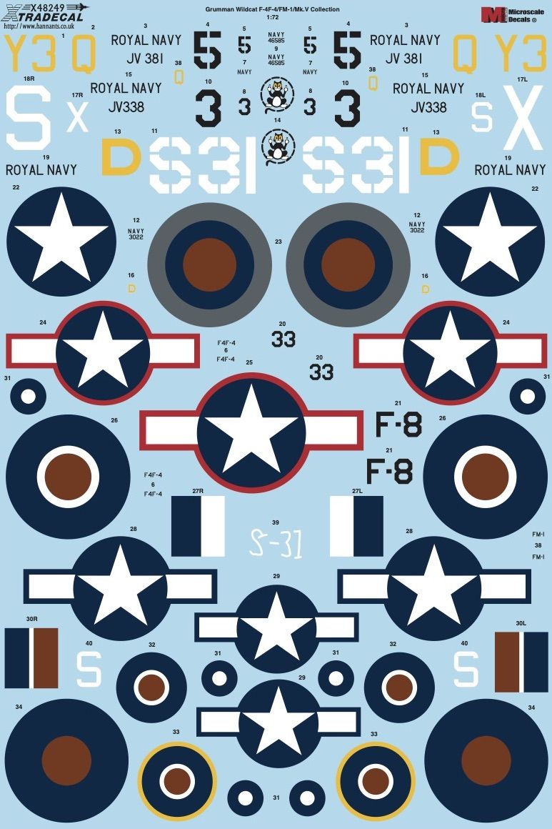 1:48 Grumman Wildcat F4F-4, FM-1 & Mk.V Collection