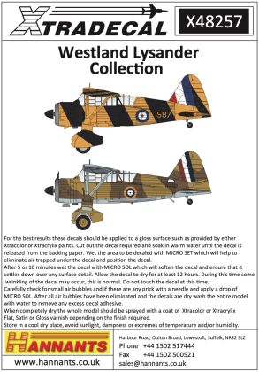 1:48  Westland Lysander Collection