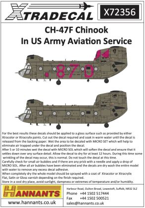 1:72 CH-47F Chinook in US Army Aviation Service