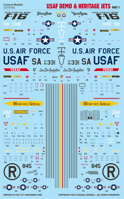 1:72 USAF Demo & Heritage Jets (F-16C, A-10C, T-38A)