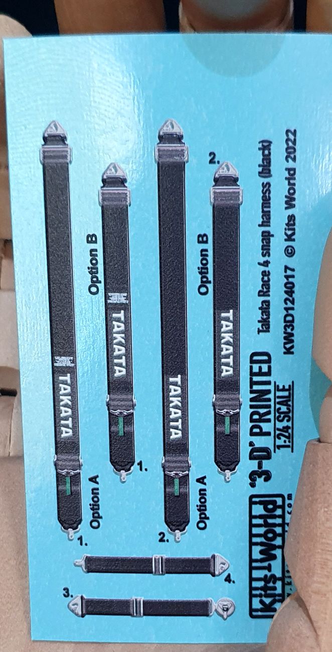 1:24 Printed Racing Harness Decals Takata Race 4-Snap Harness (Black)