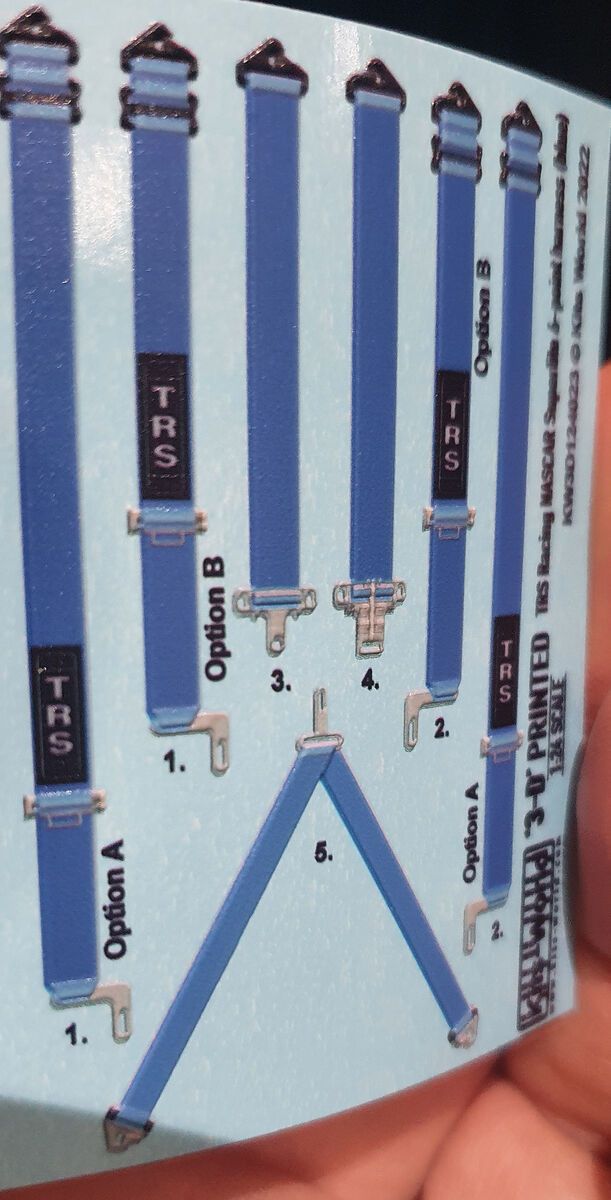 1:24 TRS Racing Nascar Superlite 6-Point Harness (Blue)