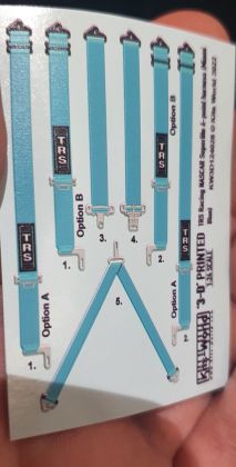 1:24 TRS Racing Nascar Superlite 6-Point Harness (Miami Blue)