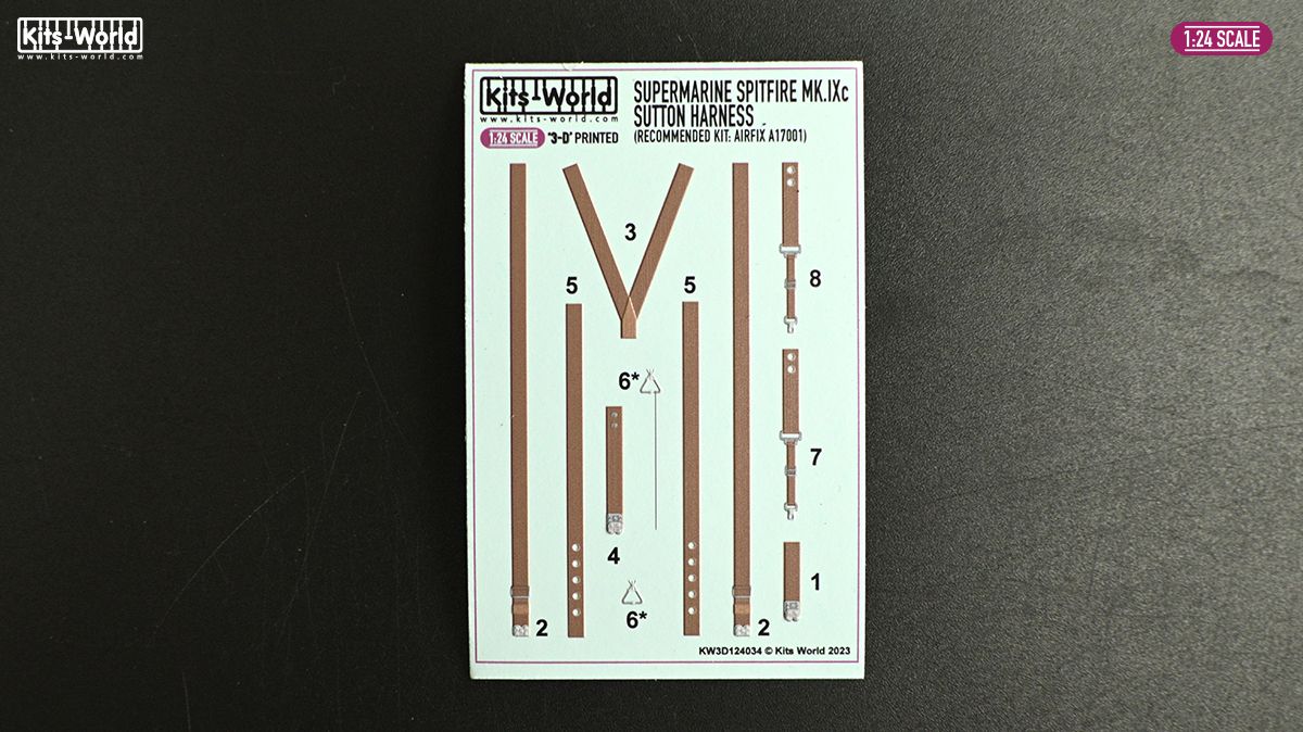 1:24 Supermarine Spitfire Mk.IXc - Sutton Harness (designed to be used with Airfix A17001)