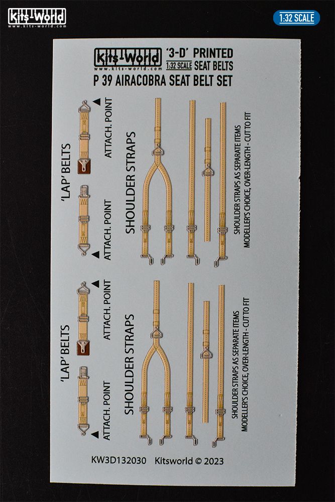 1:32 Lockheed P-39 Airacobra - Seat Belt decals (for Special Hobby kits)