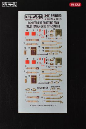 1:48 Lockheed T-33 Shooting Star Full 3D Colour Ejection Seat (Late)