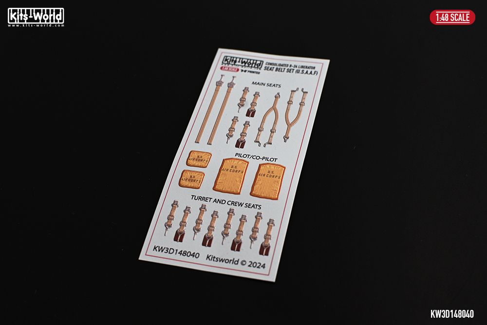 1:48 Consolidated B-24 D Liberator - USAAF Seat Belt Set (for Revell 03831 kit)
