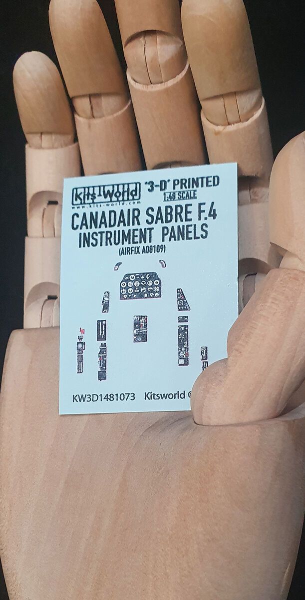 1:48 Canadair Sabre F.4 3D Full colour Instrument Panels (for Airfix 08109 kit)
