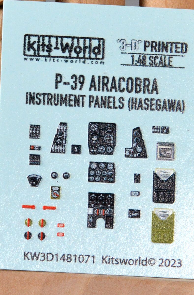 1:48 Bell P-39Q/N Airacobra Full Colour 3D Interior Cockpit Set (for Hasegawa JT93 kit)