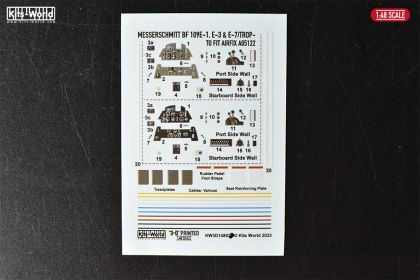1:48 Messerschmitt Bf-109 E-1/3/7 Interior Detail Set (for Airfix 05122 kit)