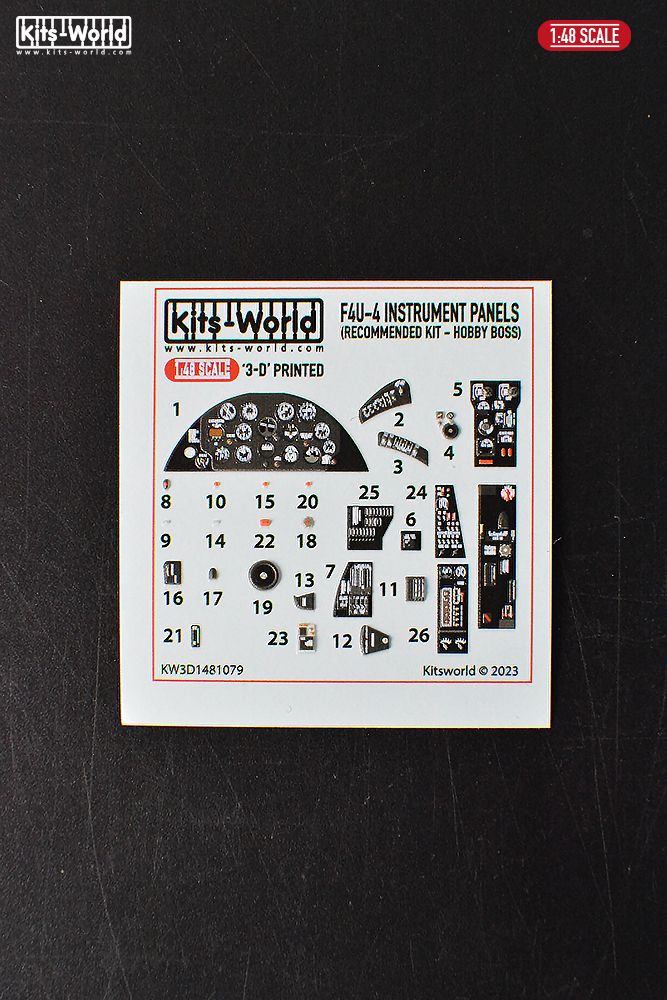 1:48 Vought F4 U-4 Corsair 3D Colour Interior Cockpit Set (for Hobby Boss kits)