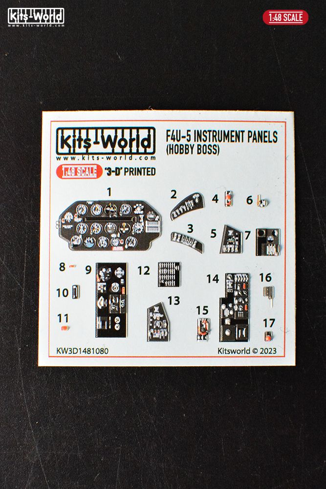 1:48 Vought F4U-5 Corsair 3D Colour Interior Cockpit Set (for Hobby Boss kits)