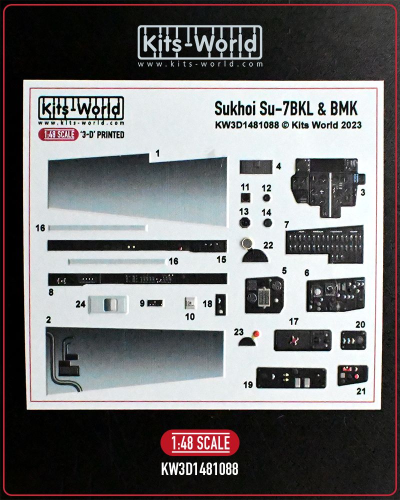1:48 Sukhoi Su-7 BMK/BKL Cockpit - Cockpit Interior 3D Decals (for OEZ, Kopro, Esci, Eduard, Revell, Italeri, Smer and Mistercraft kits)
