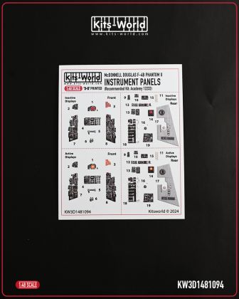1:48 McDonnell Douglas F-4 B Phantom II - Cockpit Interior Detail Set (for Academy 12232 kit)