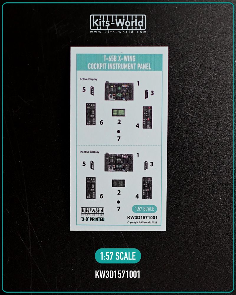 1:57 X-Wing Fighter - Cockpit Instruments 3D Decals (for Revell kits)
