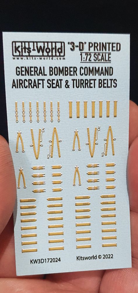 1:72 RAF Bomber Command Bombers Cockpit and Turrets Full Colour 3D Seat Belt decals