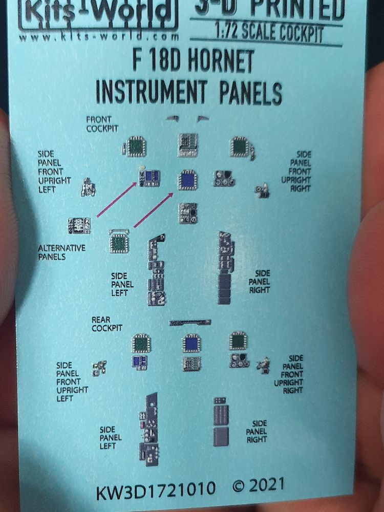 1:72 F/A-18 D Hornet (screens off) 3D Full colour Instrument Panels (for Academy, Airfix, Hasegawa, Hobby Boss, Italeri and Kinetic Model kits)