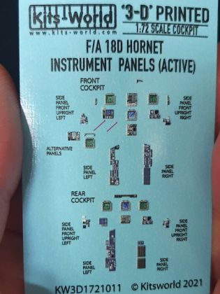 1:72 F/A-18 D Hornet (screens on) 3D Full colour Instrument Panels (for Academy, Airfix, Hasegawa, Hobby Boss, Italeri and Kinetic Model kits)