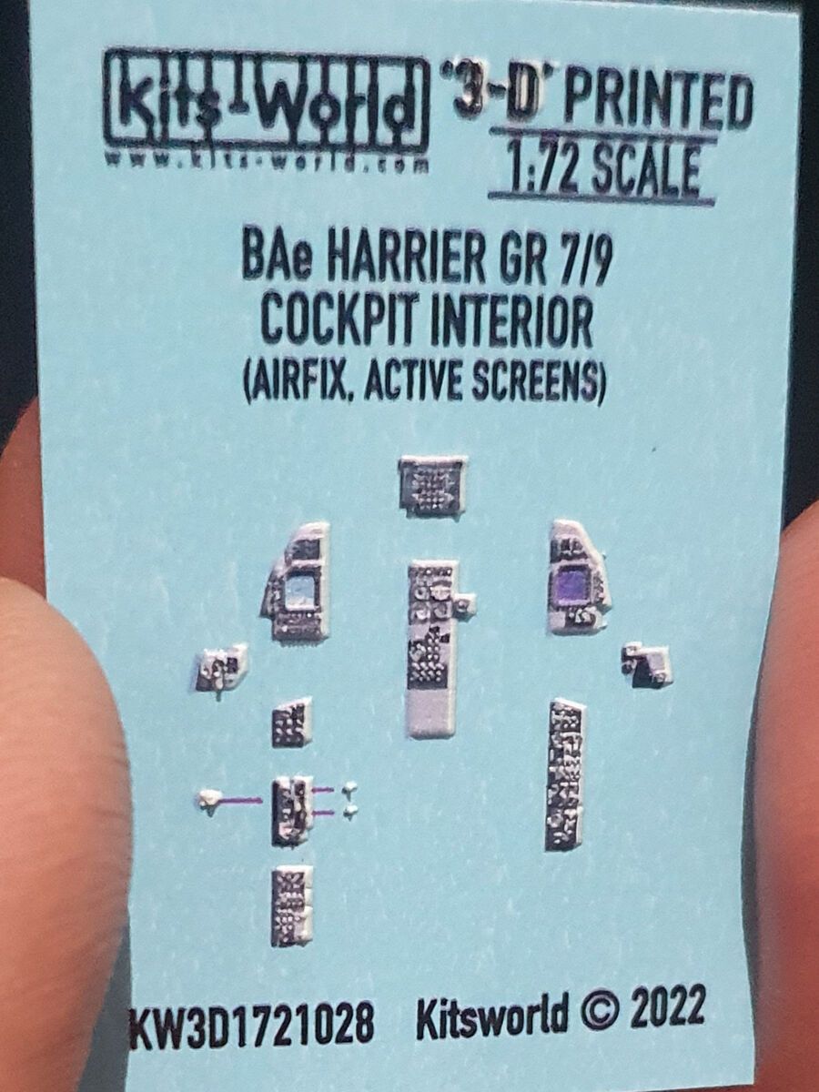 1:72 BAe Harrier GR.7/GR.9 (screens on) 3D Full colour Instrument Panels (for Airfix kit)