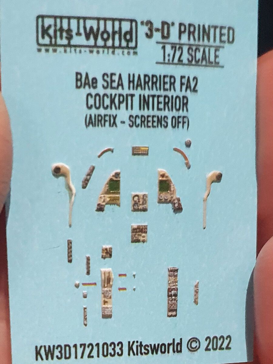 1:72 BAe Sea Harrier FA.2 (screens off) 3D Full colour Instrument Panels (for Airfix kits)