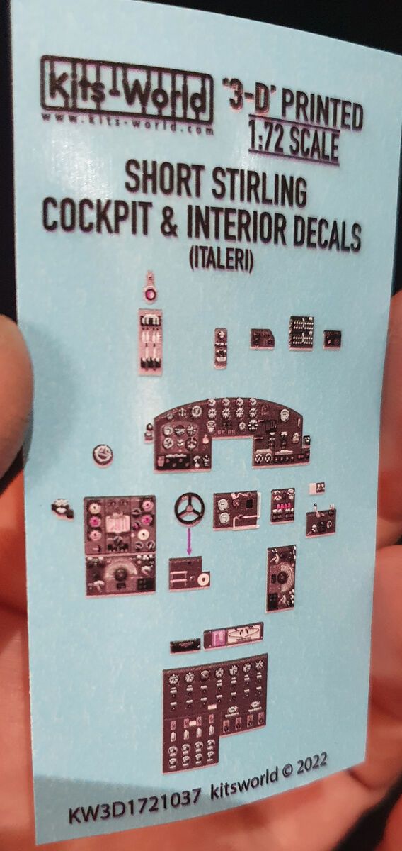 1:72 Short Stirling - 3D Full colour Instrument Panels (for Italeri kits)