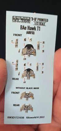 1:72 Bae Hawk T1 - 3D Full colour Instrument Panels (for Airfix kits)